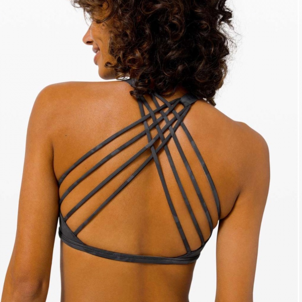 LULULEMON Free To Be Bra Wild Incognito Camo Multi Black Grey Size 10 - Picture 3 of 13